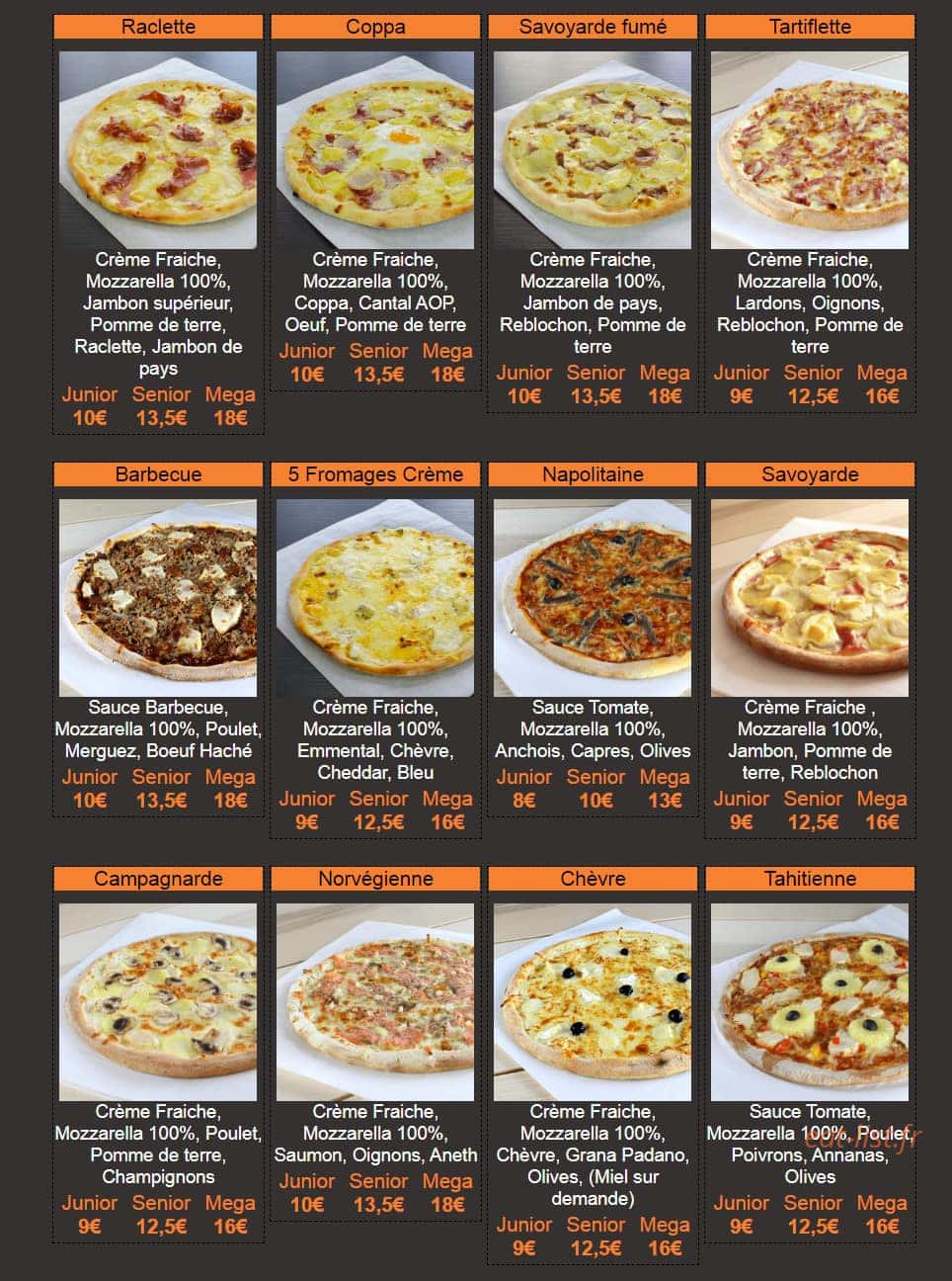 Hop'la Pizza — carte page 4