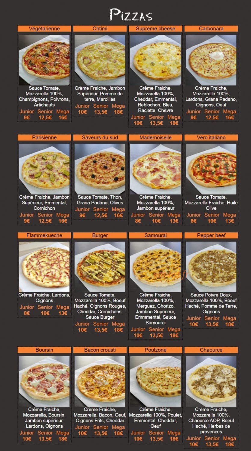 Hop'la Pizza — carte page 3