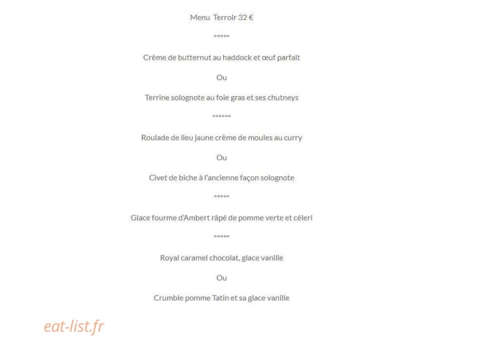 Auberge Du Cheval Blanc — carte page 1