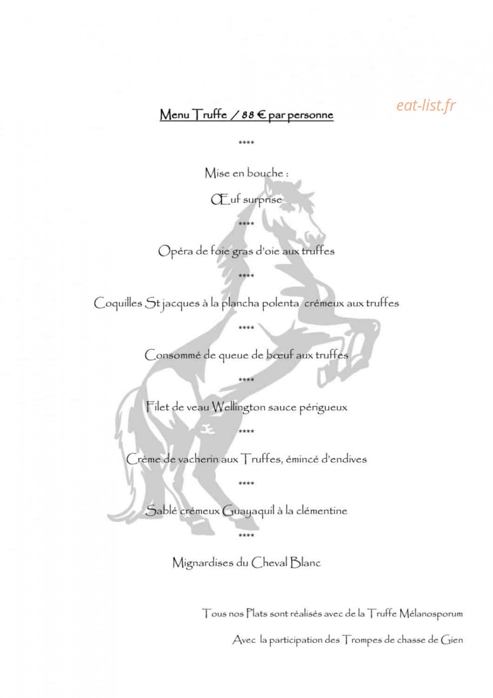 Auberge Du Cheval Blanc — carte page 3