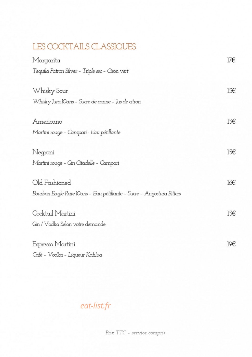 L'Auberge — carte page 3