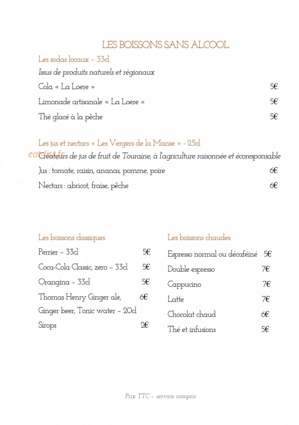 L'Auberge — carte page 8