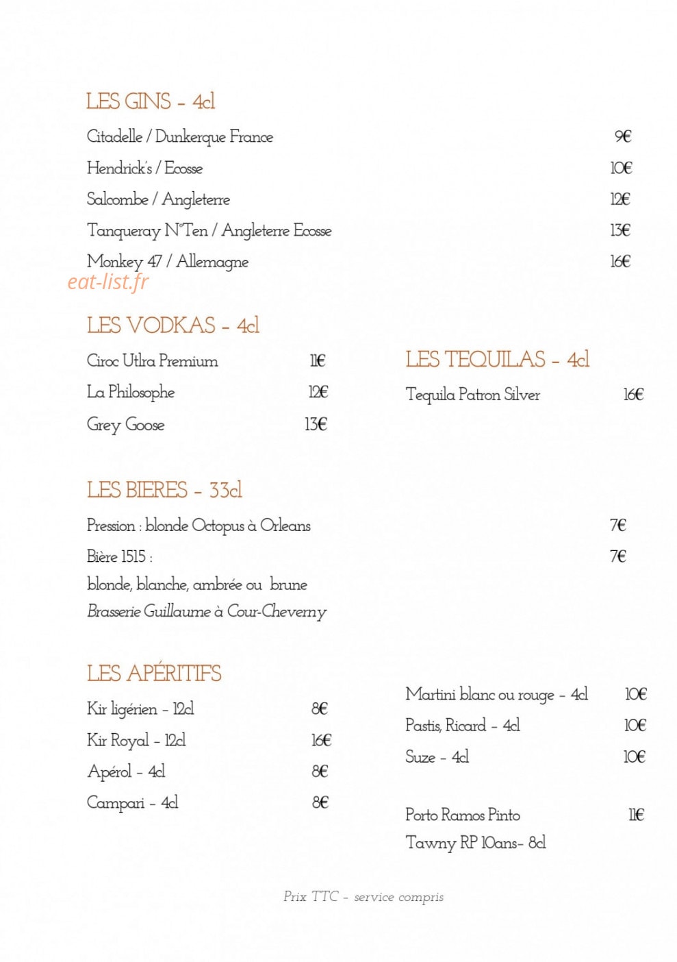 L'Auberge — carte page 5