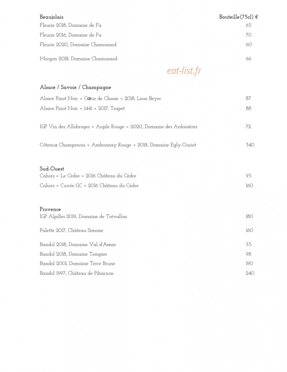 Le Favori — carte page 16