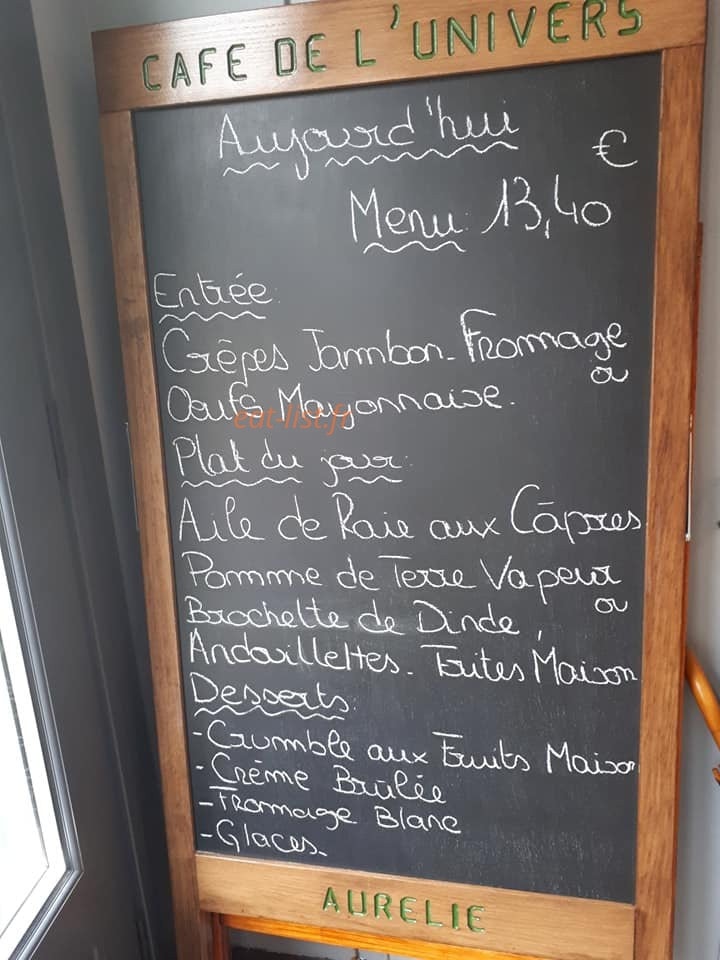 Au Café de l'Univers — carte page 2