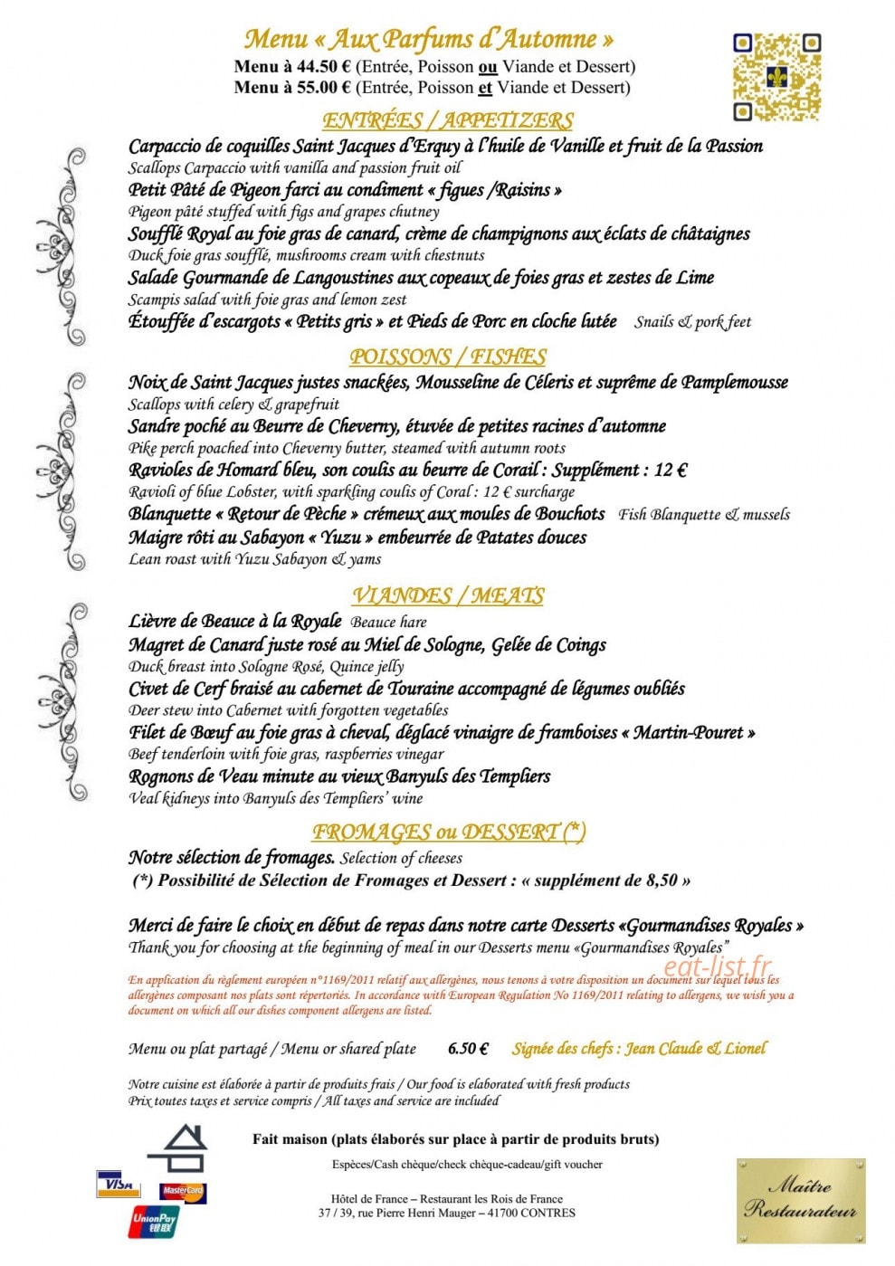 Hotel De France — carte page 1