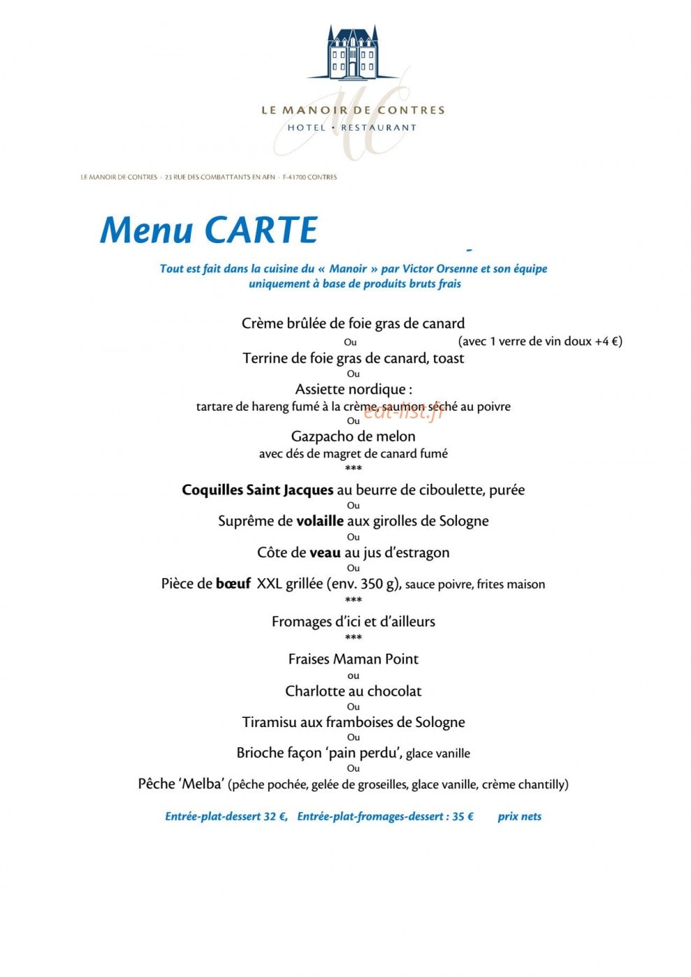 Manoir de Contres — carte page 1