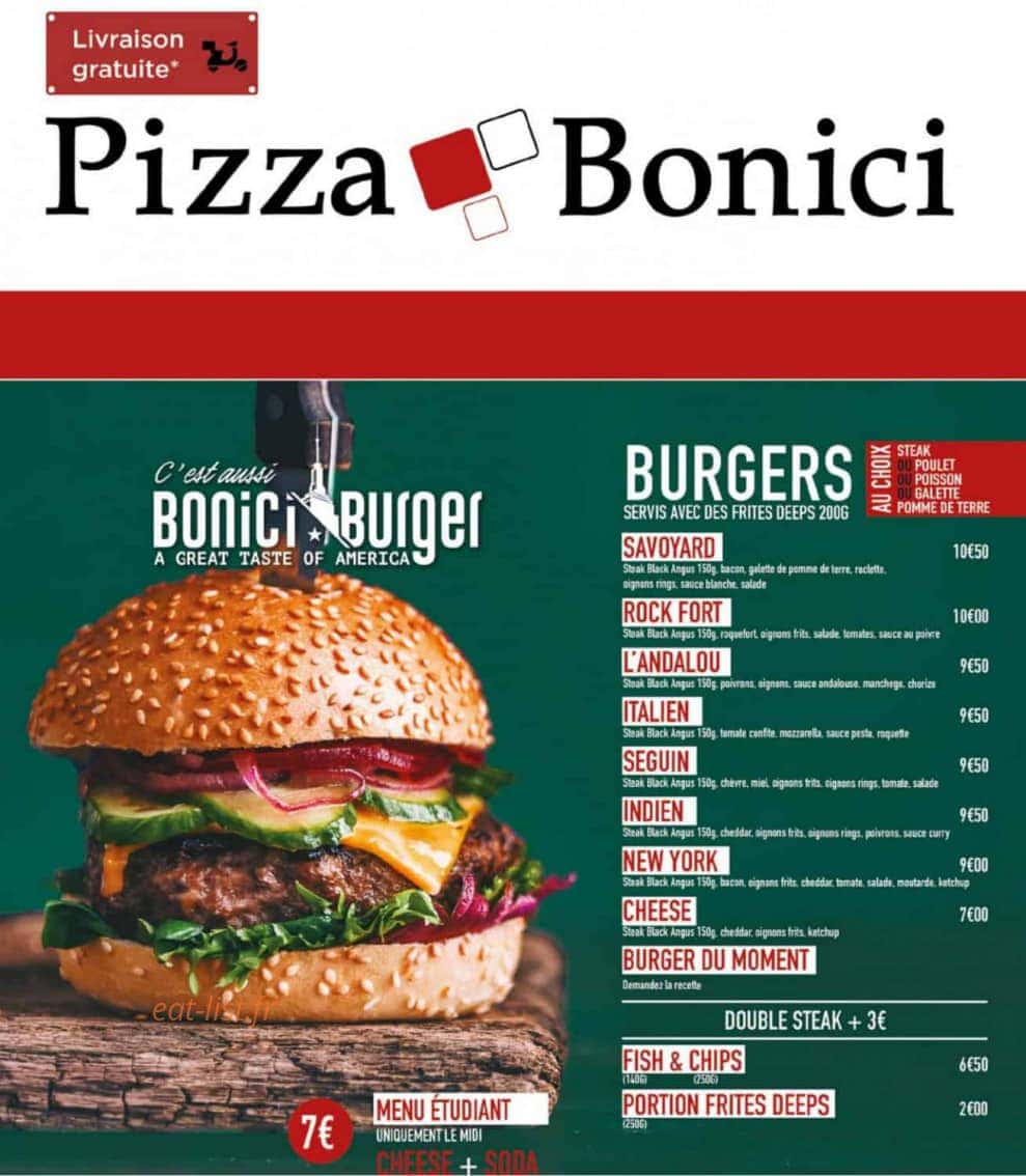 Pizza Bonici — carte page 2
