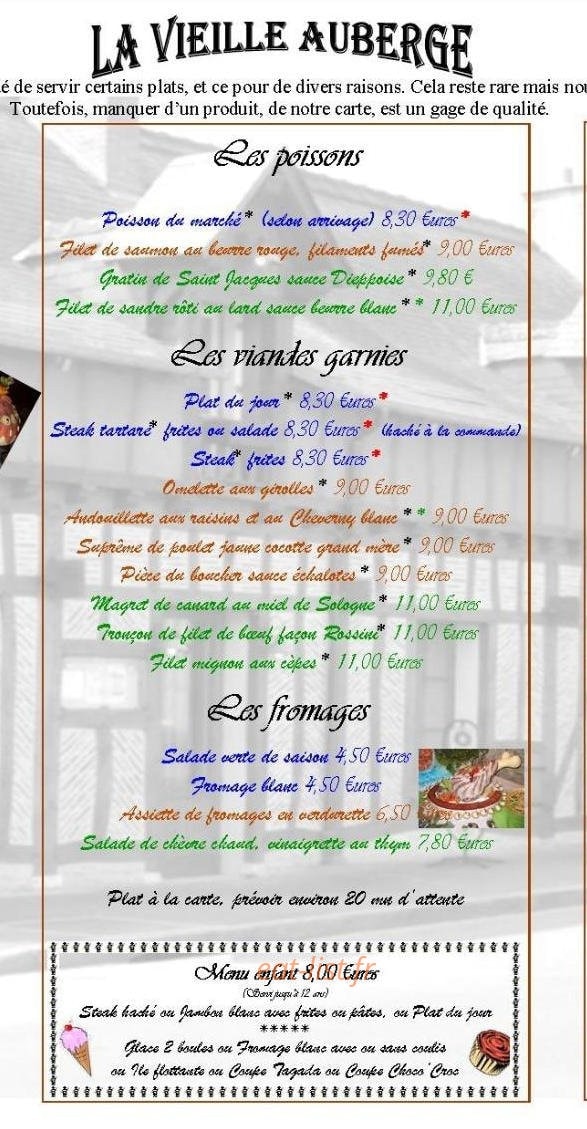 La Vieille Auberge — carte page 3