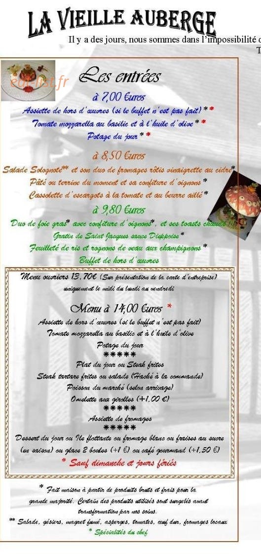 La Vieille Auberge — carte page 2