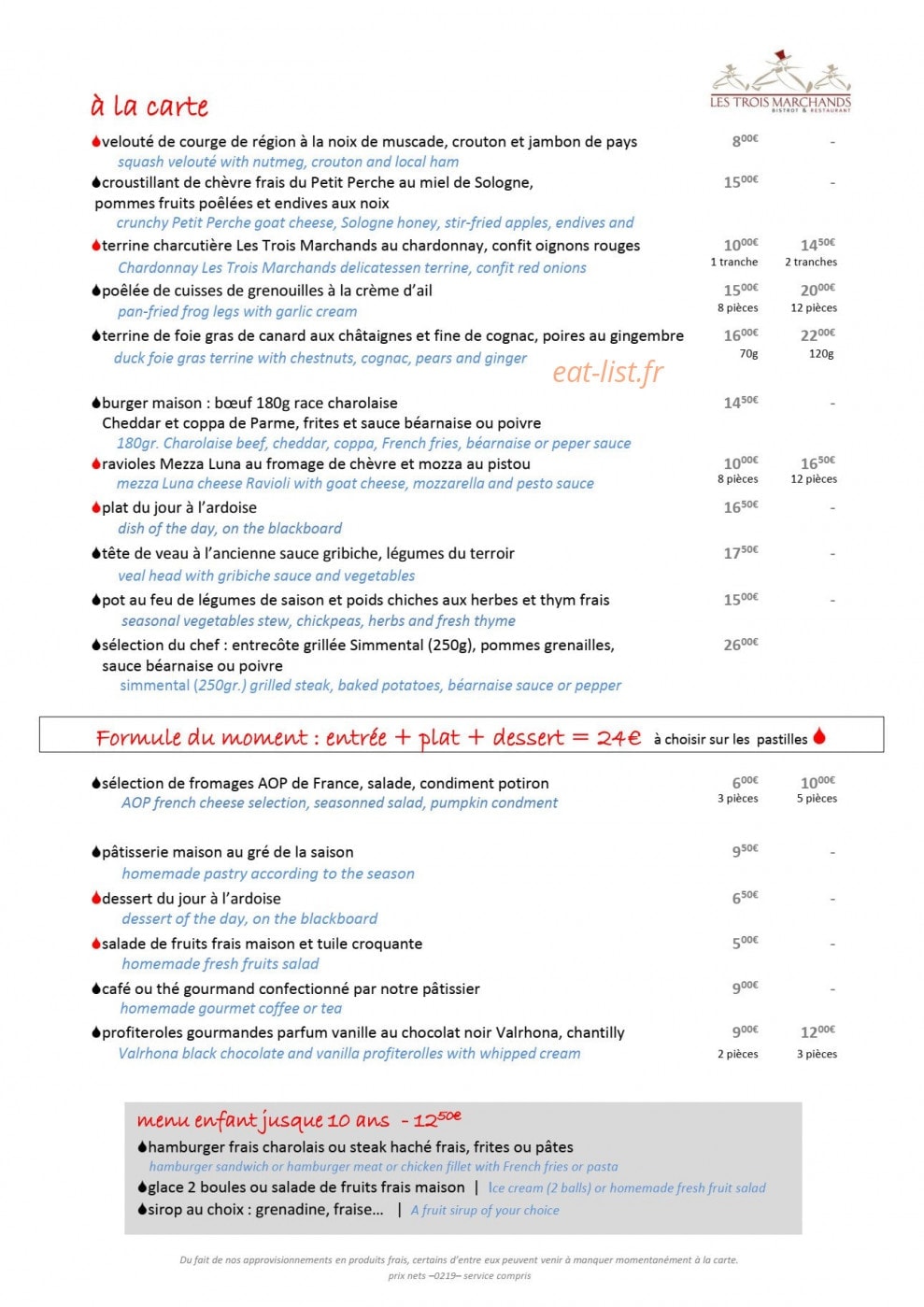 Les Trois Marchands — carte page 2