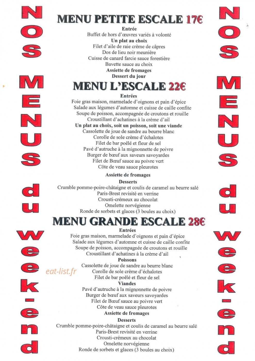 L'Escale Montoirienne — carte page 1