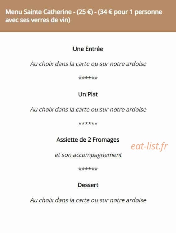 Auberge Sainte Catherine — carte page 3