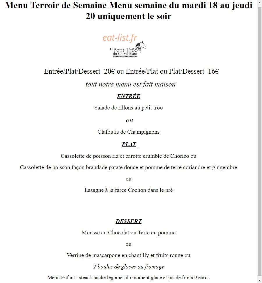 Le Petit Trôo du Cheval Blanc — carte page 2