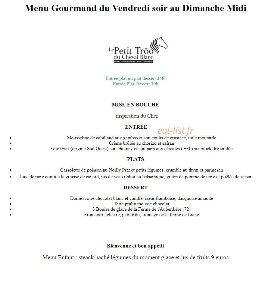 Le Petit Trôo du Cheval Blanc — carte page 1