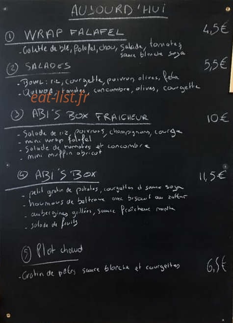 Abi’s — carte page 1
