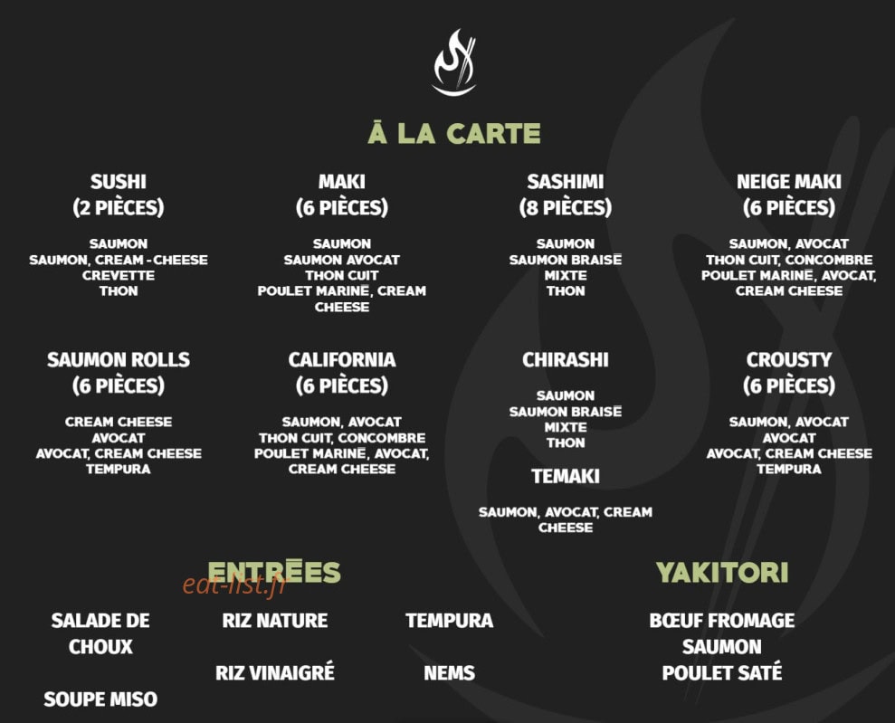 Asian House — carte page 1