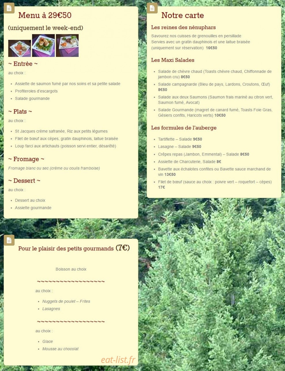 Auberge de rochetaillée — carte page 2