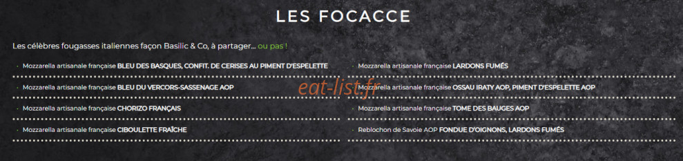 Basilic & Co — carte page 2