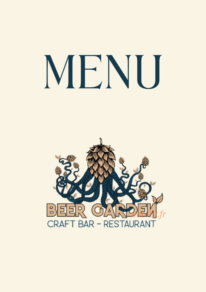 Beer Garden — carte page 1