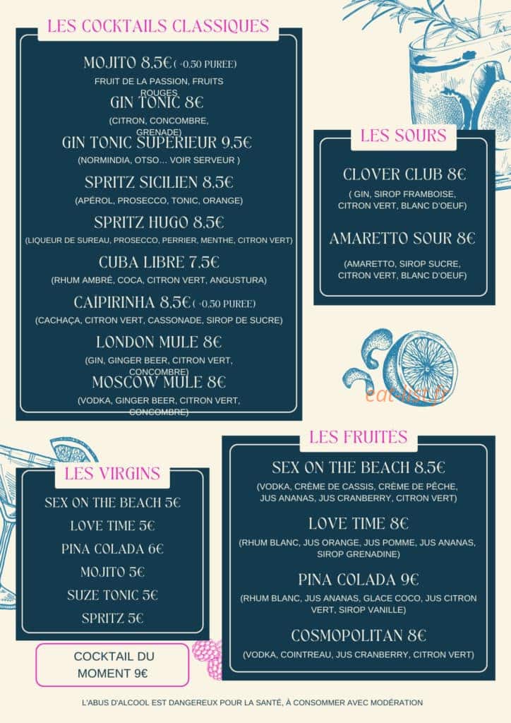 Beer Garden — carte page 6