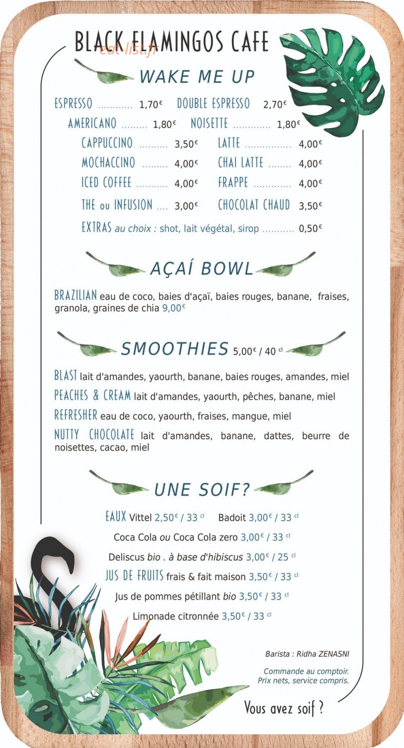 Black Flamingos Cafe — carte page 2