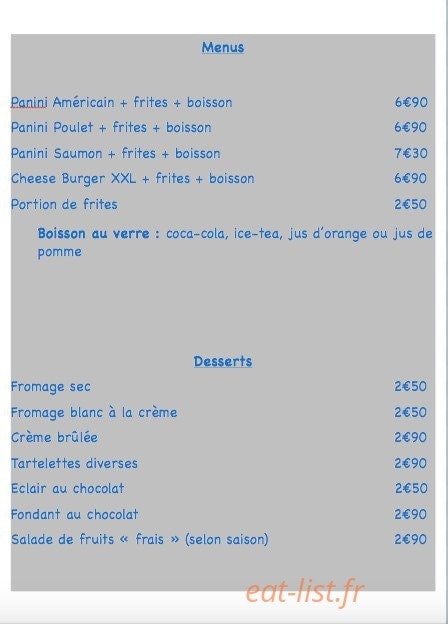 Café des amis — carte page 3