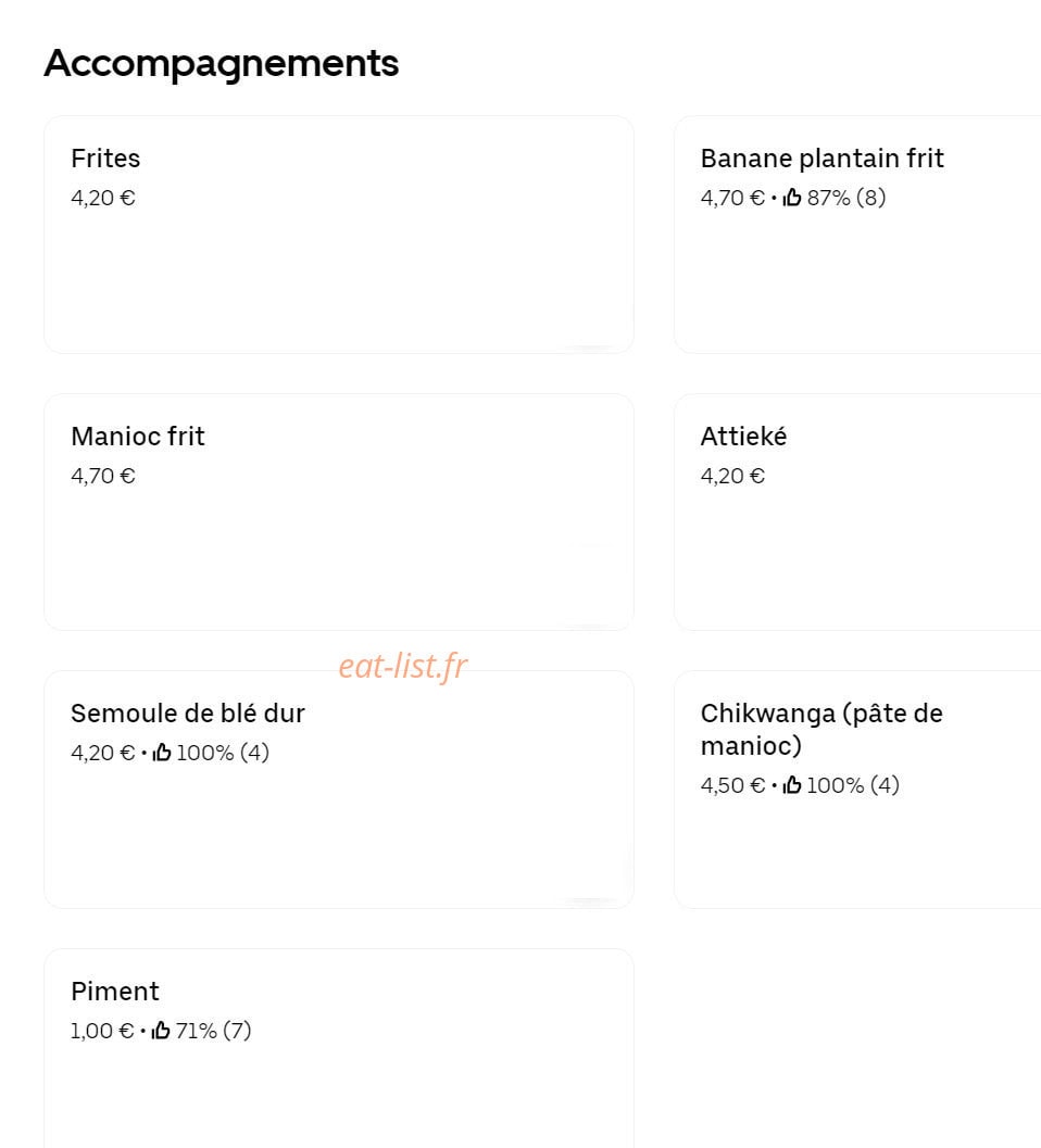 Chez Kanda — carte page 2