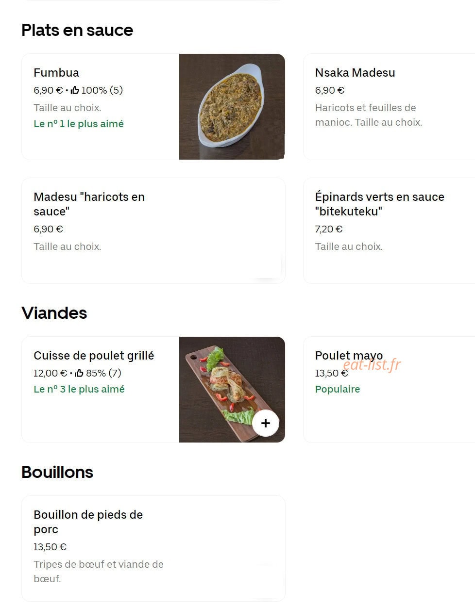 Chez Kanda — carte page 3