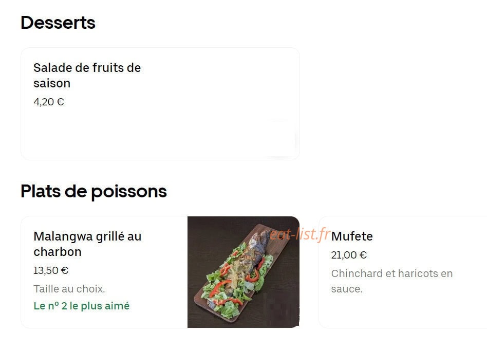 Chez Kanda — carte page 4