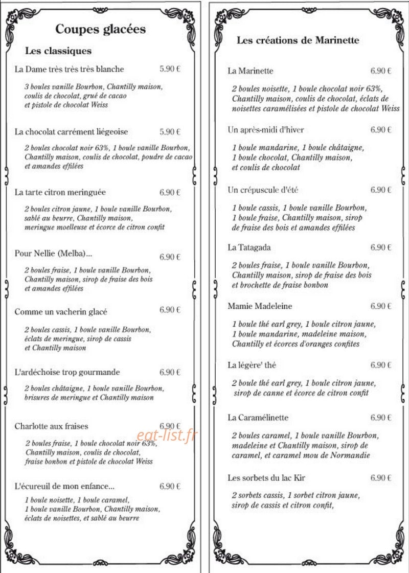 Chez marinette — carte page 2