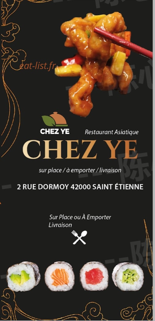 Chez Ye — carte page 1