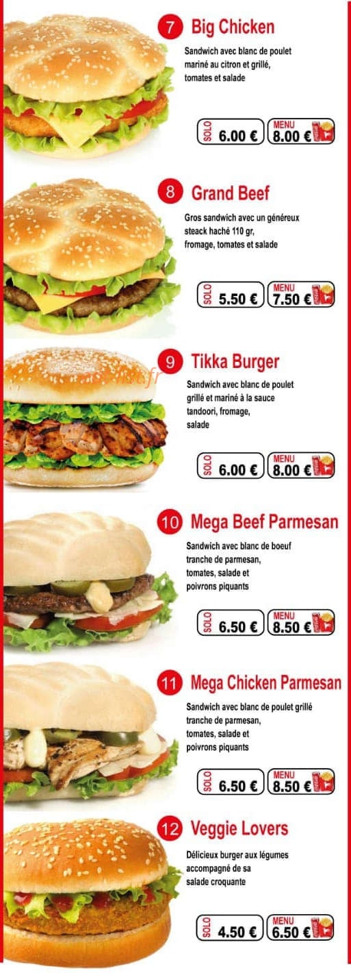 Chicken Inn — carte page 3