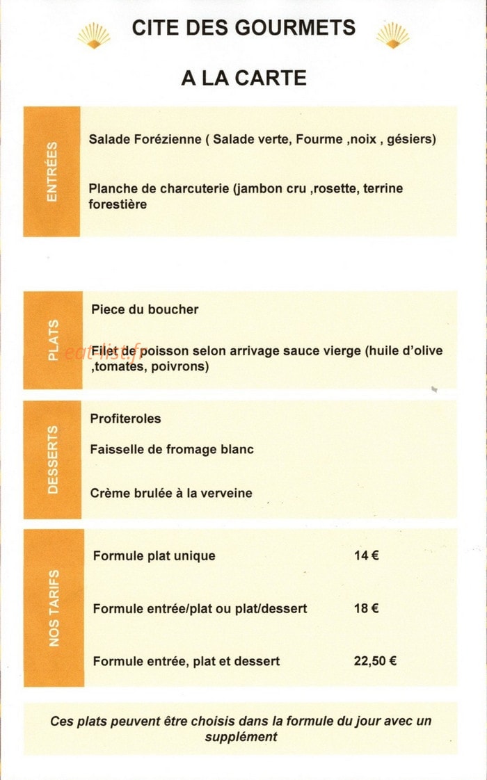Cité des Gourmets — carte page 1