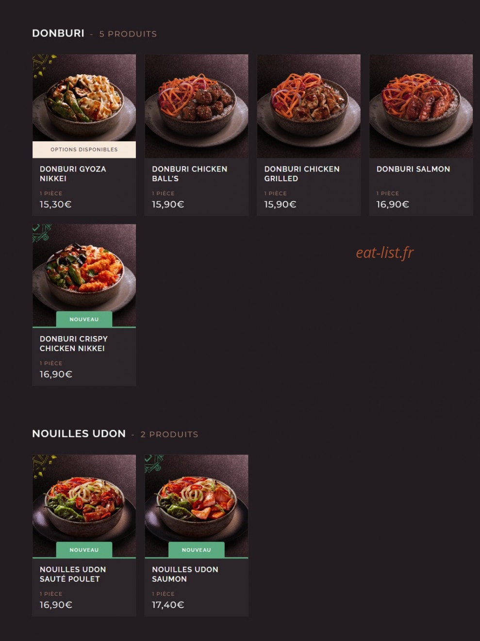 Côté Sushi — carte page 12