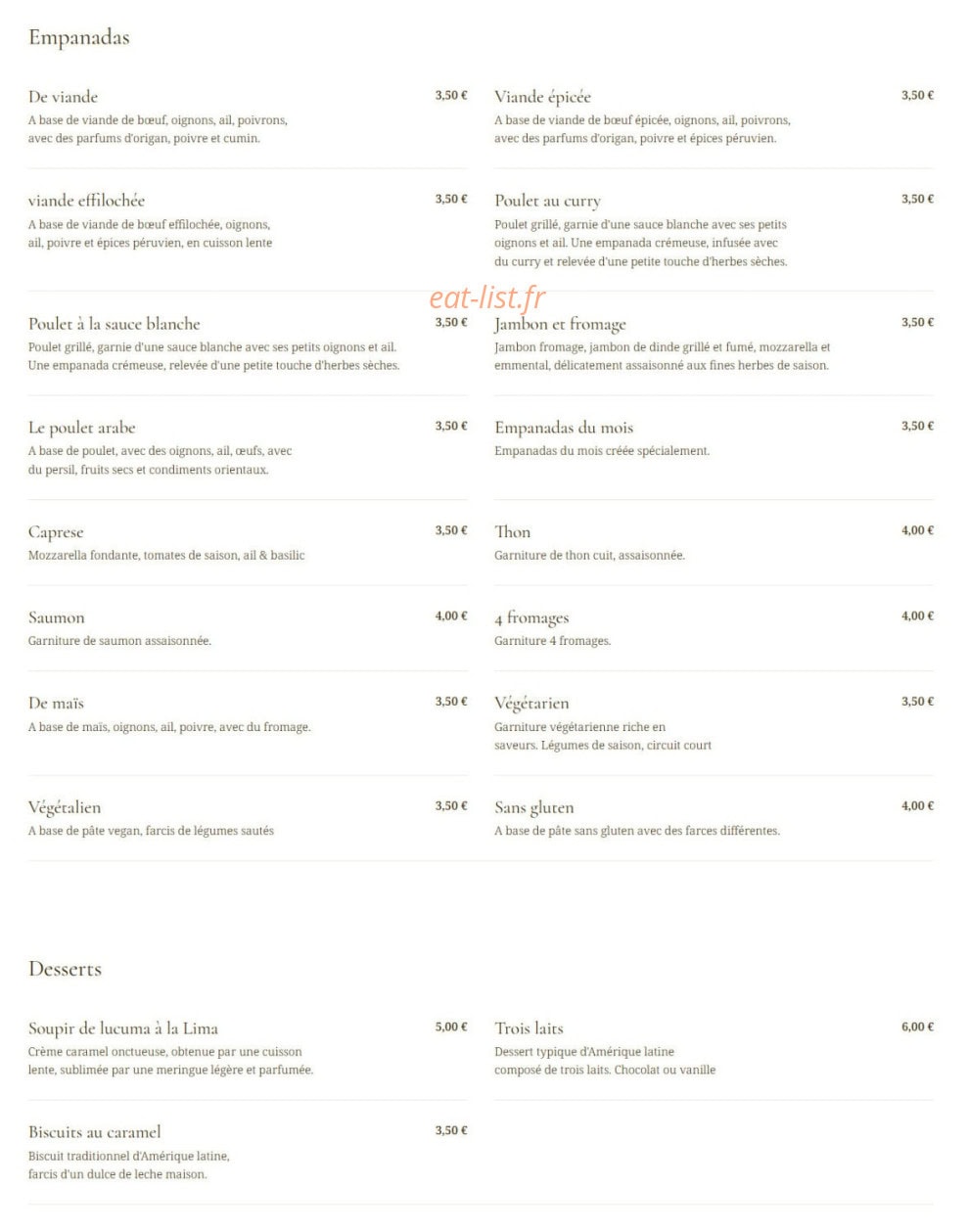 El Inca — carte page 2