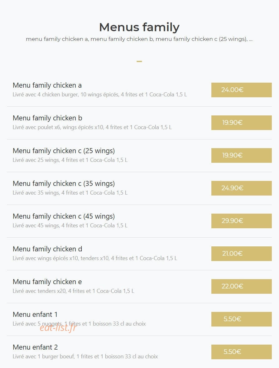 Family Chicken — carte page 2