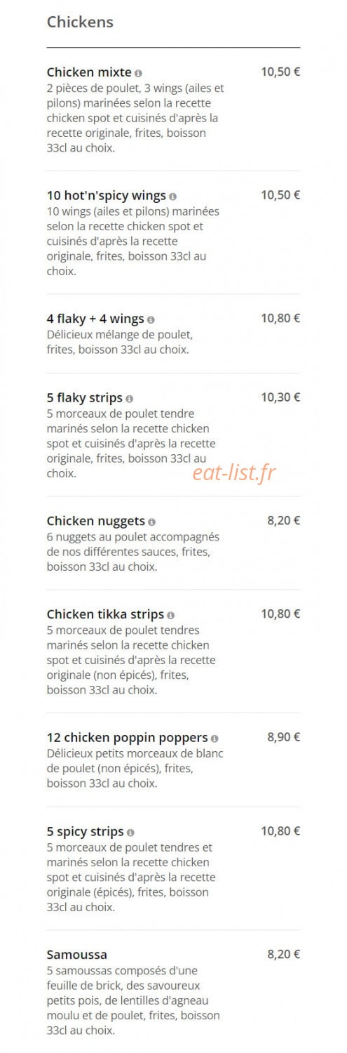 Fri Chicks — carte page 7