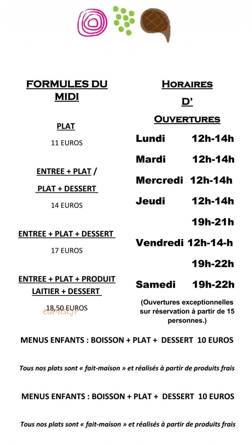 Goûts Du Jour — carte page 3