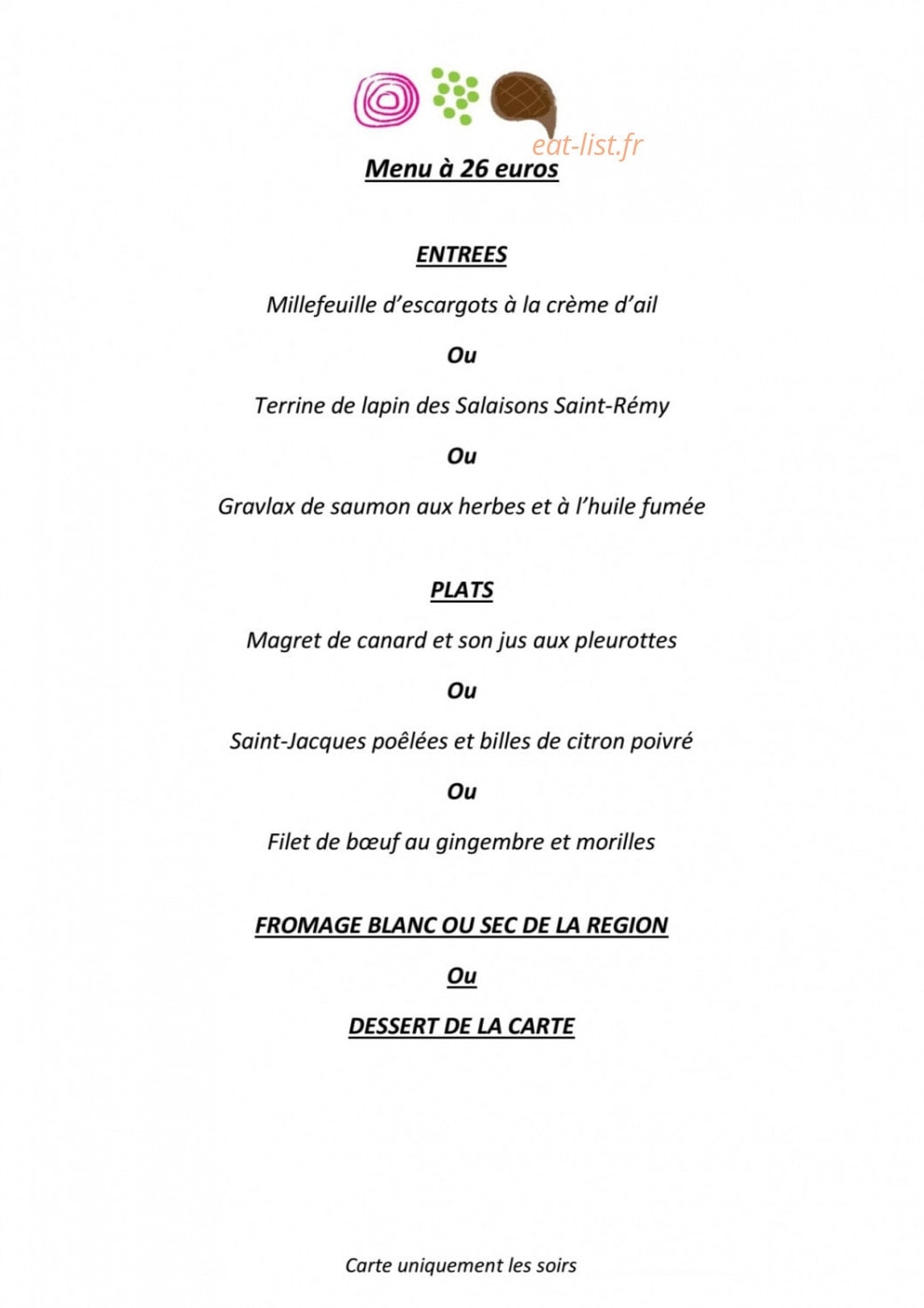 Goûts Du Jour — carte page 2