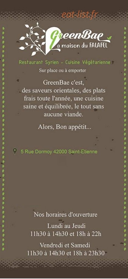 Green Bae — carte page 1