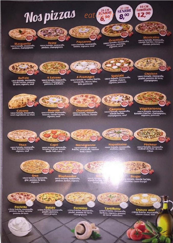 Gusto Pizza — carte page 2