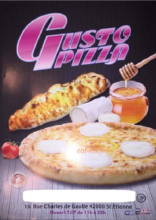 Gusto Pizza — carte page 1