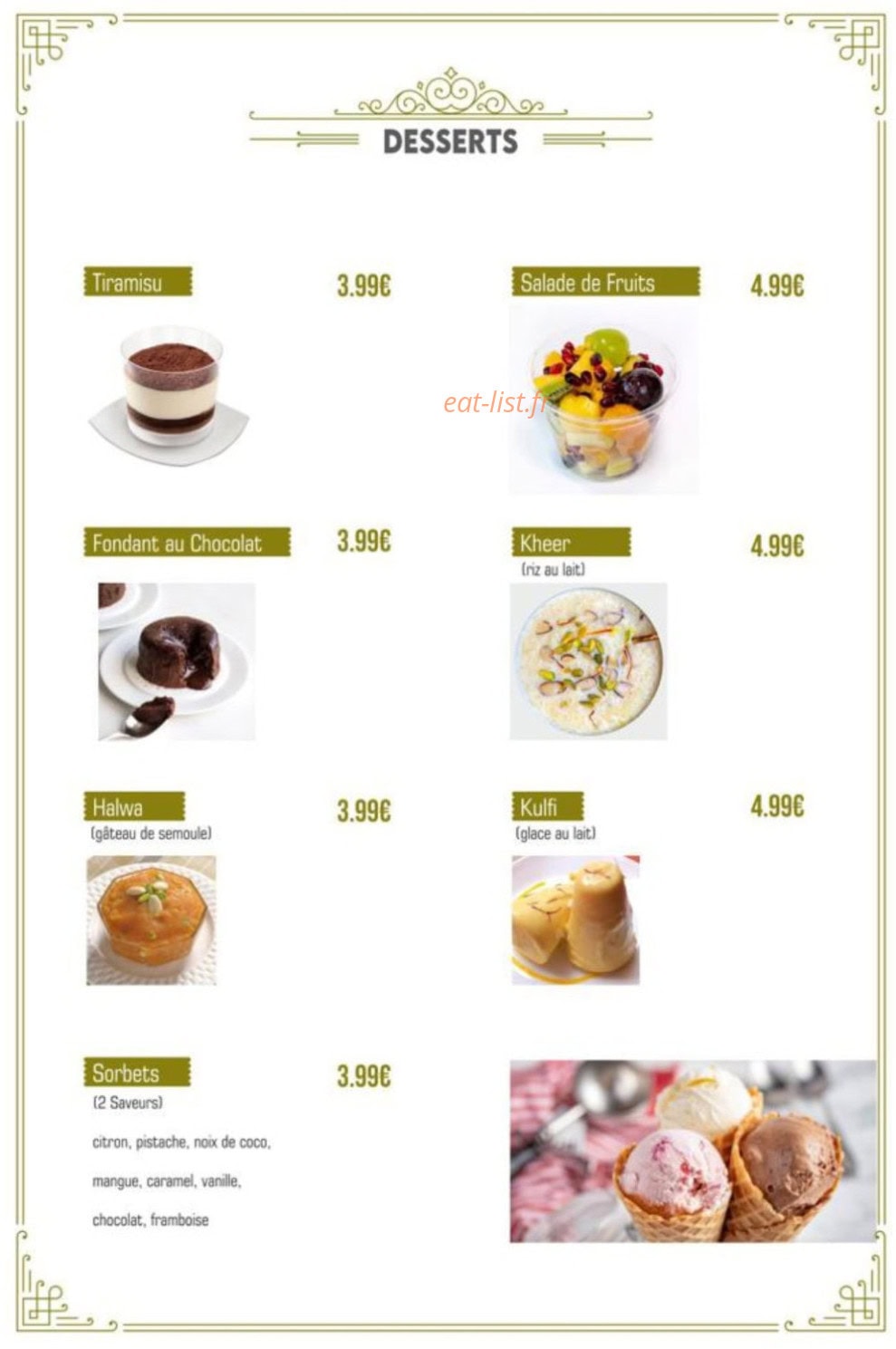 Hamdan Restaurant 42 — carte page 8