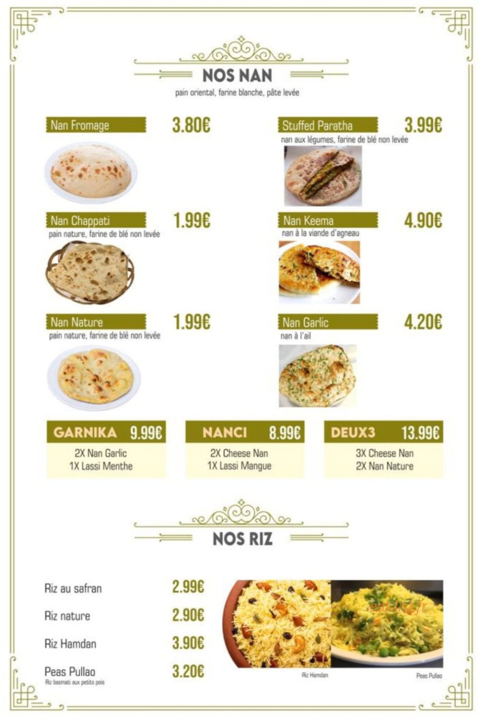 Hamdan Restaurant 42 — carte page 3