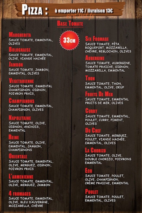 hot pizza family — carte page 2