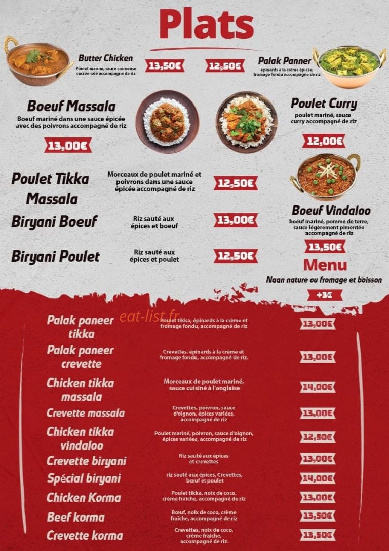 India Naan — carte page 1