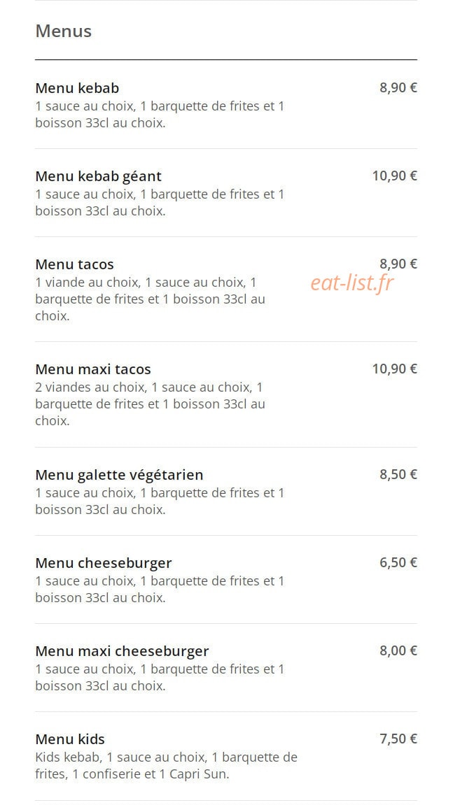 Iskender Kebab — carte page 2
