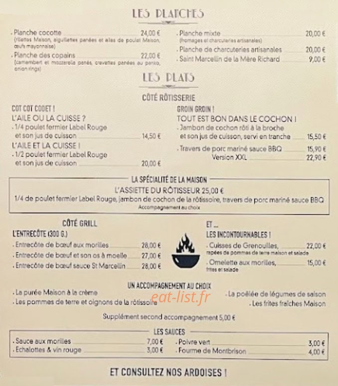 L Aile ou la Cuisse — carte page 2