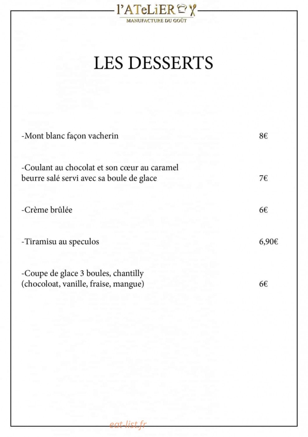 L'Atelier — carte page 4